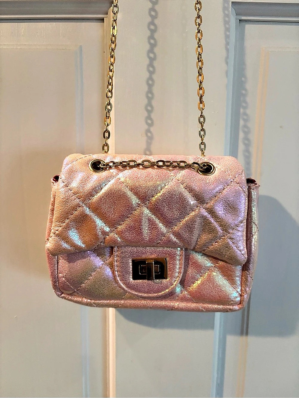 Quilted Shoulder Bag in Pink Like New
